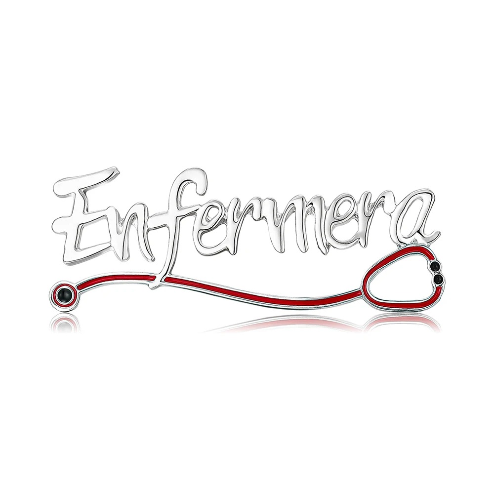 Пін медсестрі Enfermera сріблястий