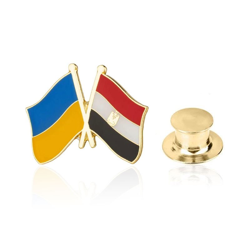 Значок Прапори Україна-Єгипет різнокольоровий