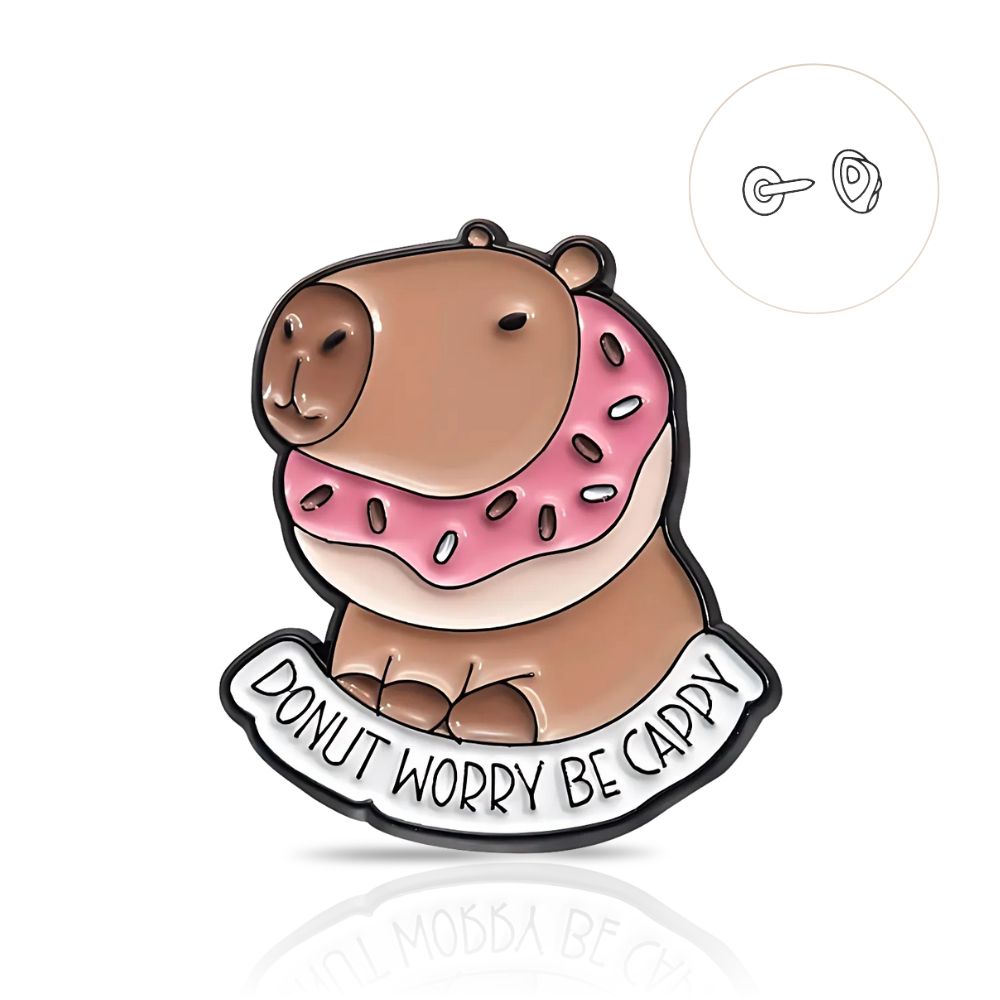 Пін Капібара Donut Worry Be Cappy коричневий