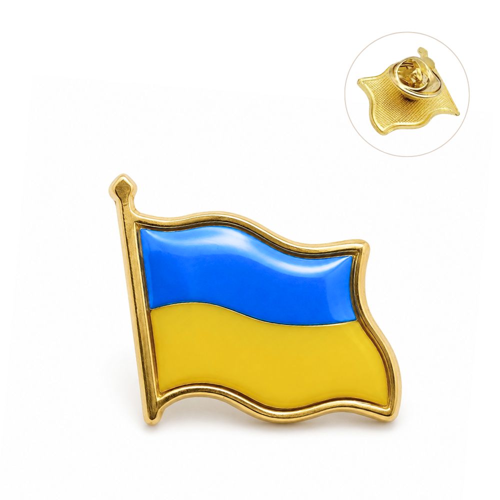 Значок-пін Прапор України різнокольоровий