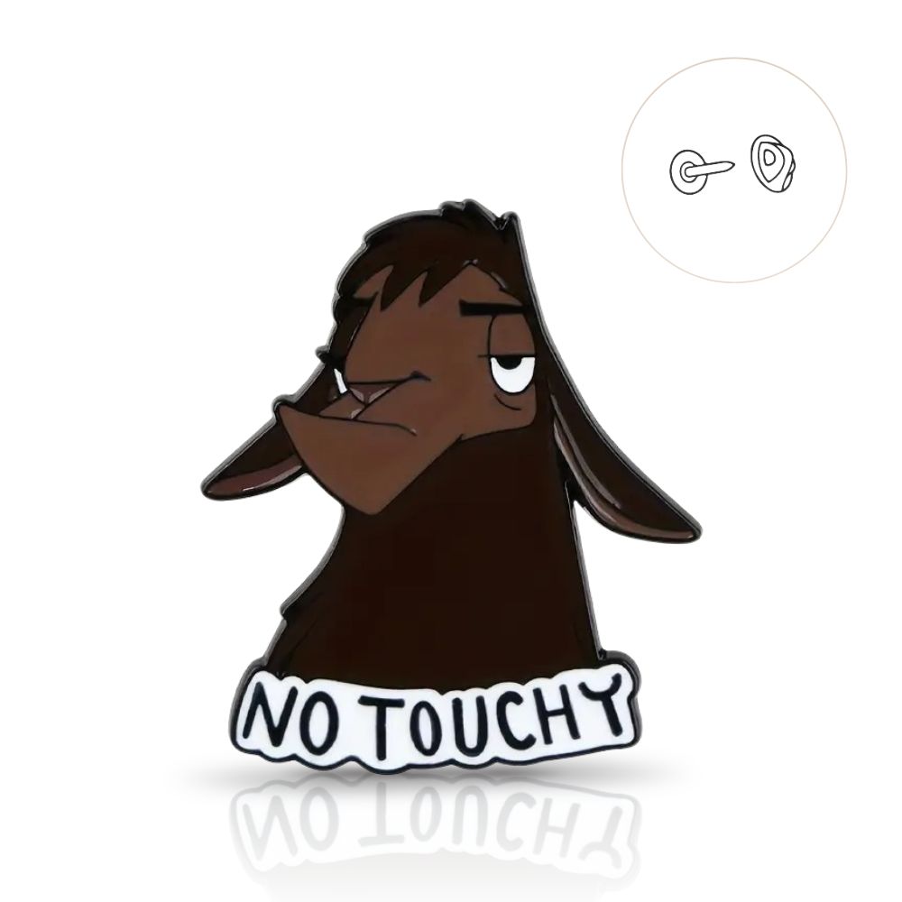 Значок-пін Лама No Touchy коричневий