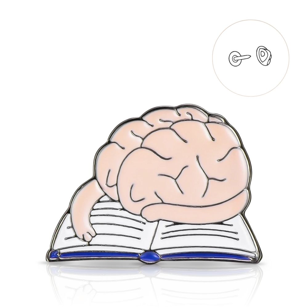 Пін медику Мозок на книжці бежевий