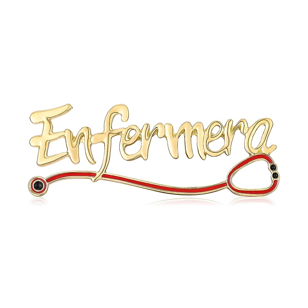 Пин медсестре Enfermera золотистый