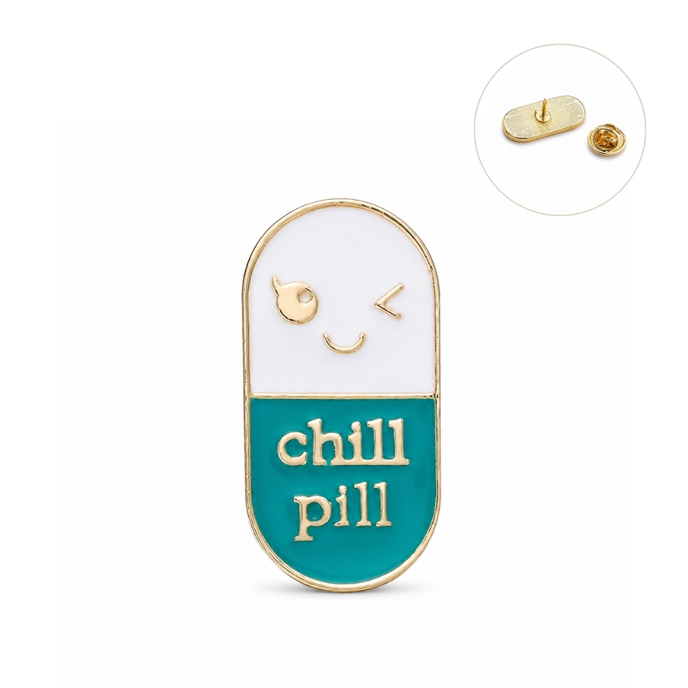 Значок-пін Таблетка Chill Pill зелений